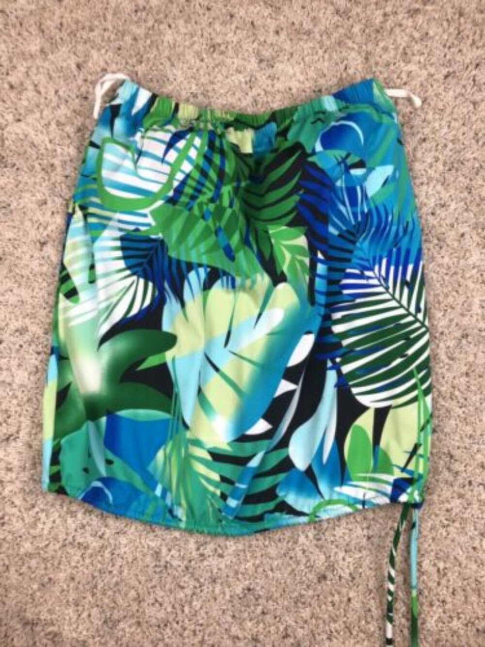 T.H.E. Womens Floral Swim Top Swimwear Size 14 Blue Green Good Shape Plants